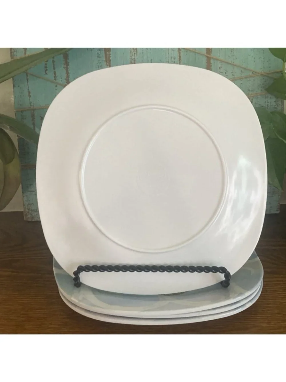 Sea Creatures On Waves by Elizabeth Medley Seahorse Beachy Melamine Salad Plates